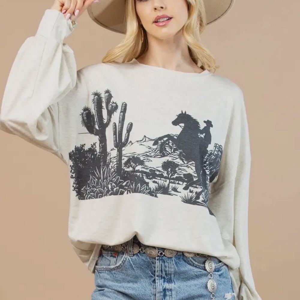 Women's Cream Graphic Sweater